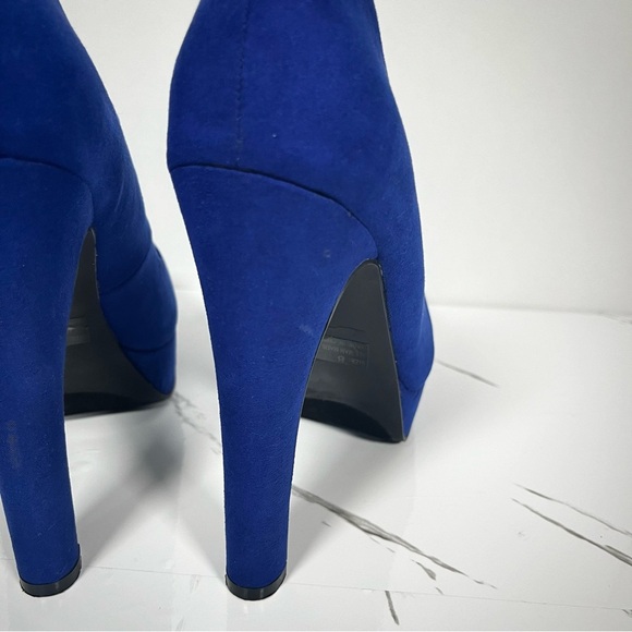 CHARLOTTE RUSSE Blue Platform Pump Women’s Microfiber Heels Size 8 - Picture 7 of 14